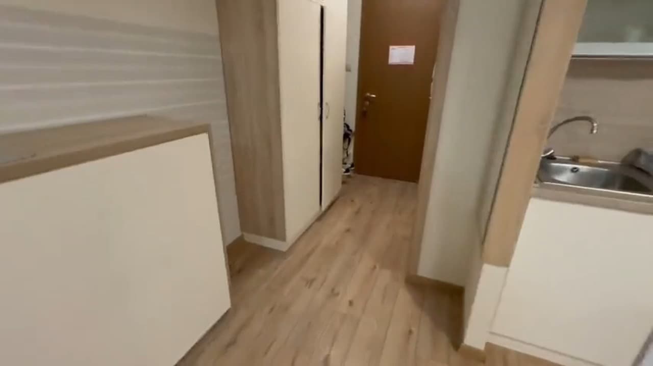 My stepsister hid in the wardrobe in the hotel room and showed her